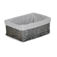 Red Hamper Antique Wash Wicker Storage Basket with Lining
