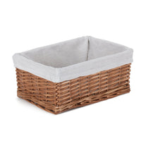 Red Hamper Double Steamed Wicker Storage Basket with White Lining