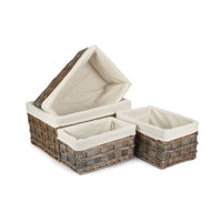 Red Hamper Grey Scandi Storage Basket With White Lining