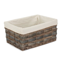 Red Hamper Grey Scandi Storage Basket With White Lining