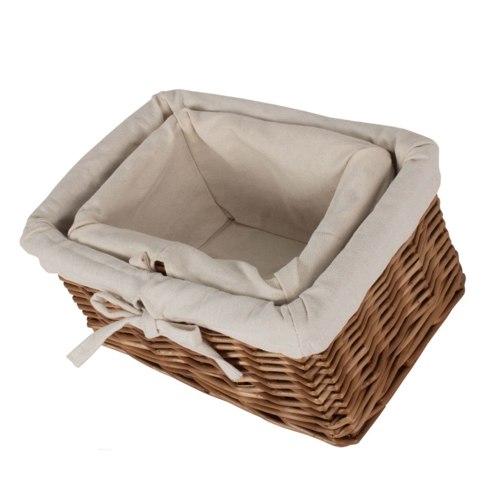 Red Hamper Set of 2 Autumn Double Steamed Willow Tray with Lining