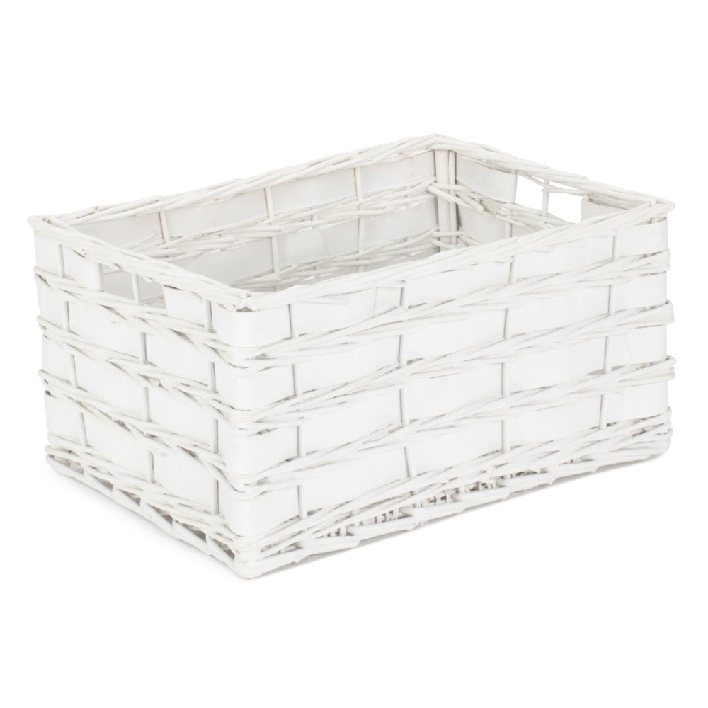 Unlined White Scandi Storage Basket