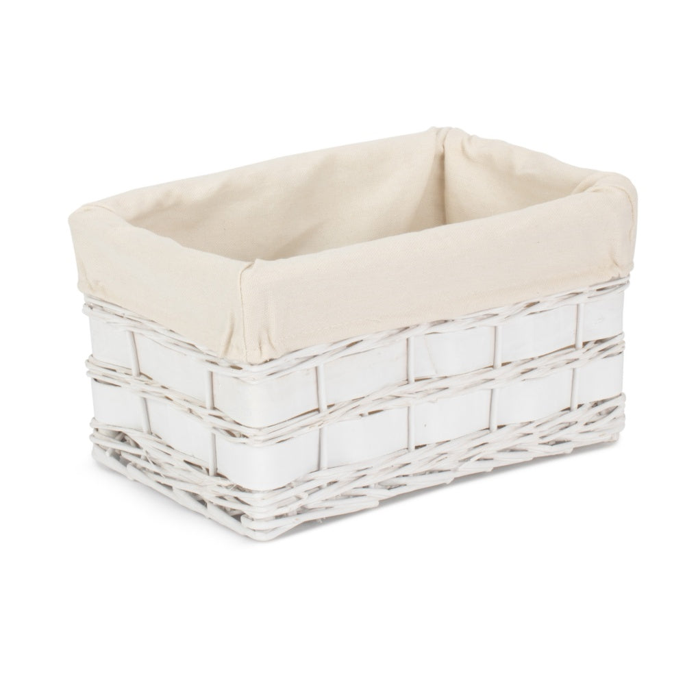 Panier de rangement Scandi blanc avec doublure blanche