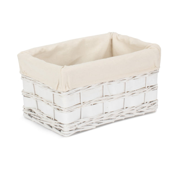 Red Hamper White Scandi Storage Basket With White Lining