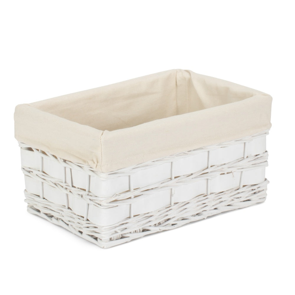 Panier de rangement Scandi blanc avec doublure blanche