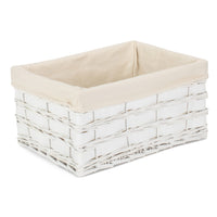 White Scandi Storage Basket With White Lining