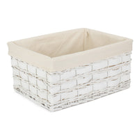 White Scandi Storage Basket With White Lining