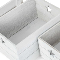 Red Hamper Wooden Vintage Effect Star Cut Out Box
