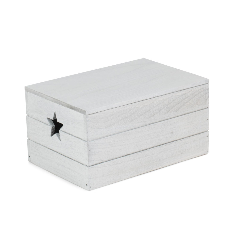 Red Hamper Wooden Vintage Effect Star Cut Out Box