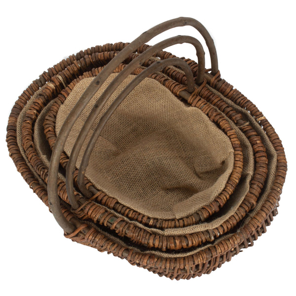 Red Hamper Oval Unpeeled Willow Garden Trug