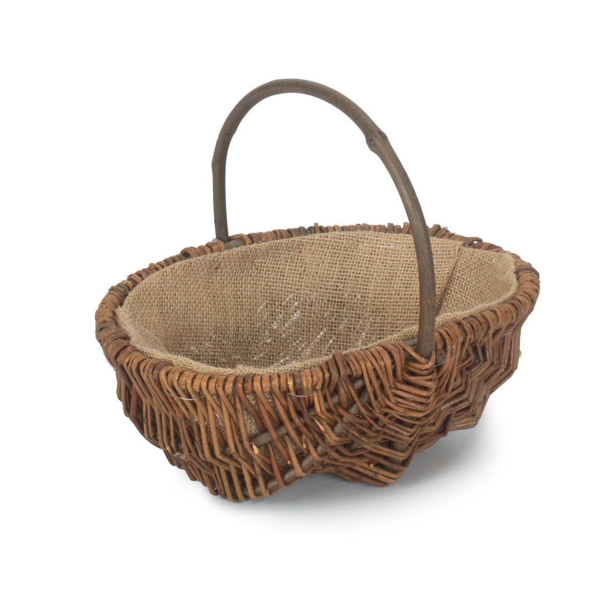 Red Hamper Oval Unpeeled Willow Garden Trug