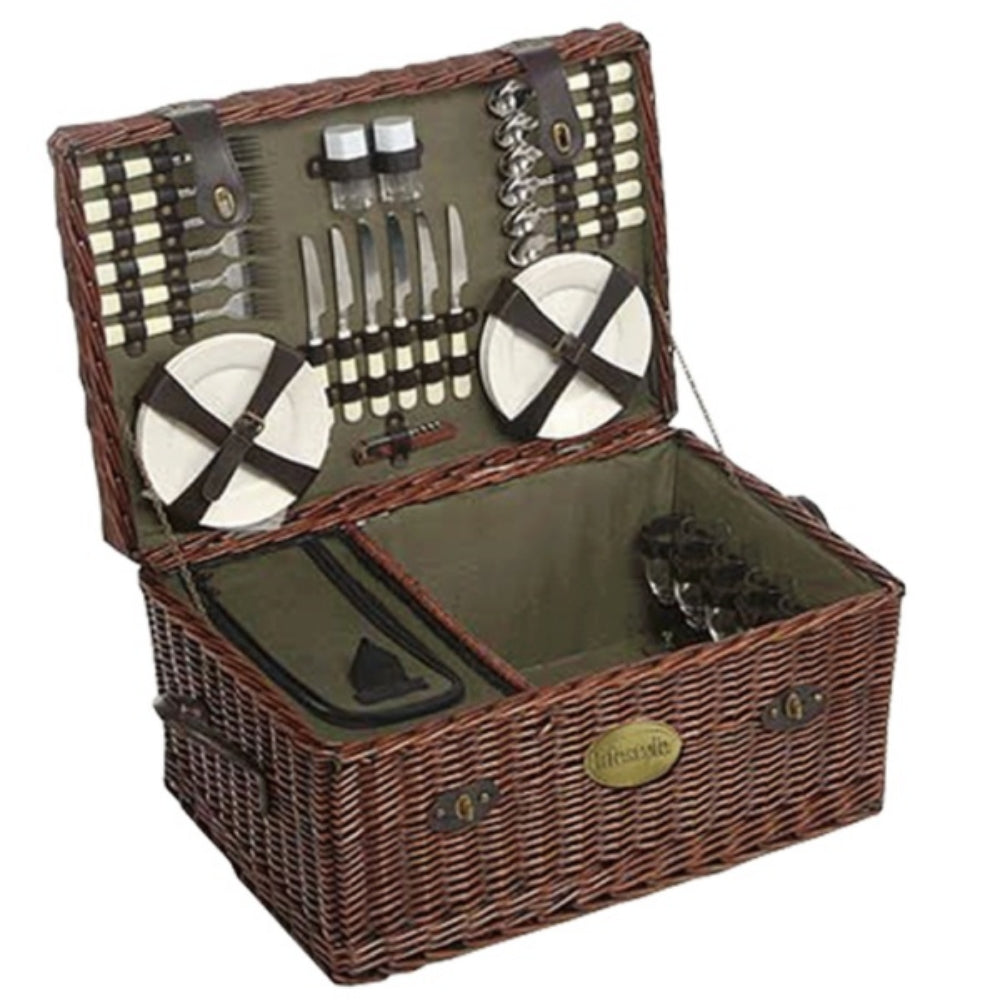 Red Hamper 6 Person Family Sized Picnic Hamper